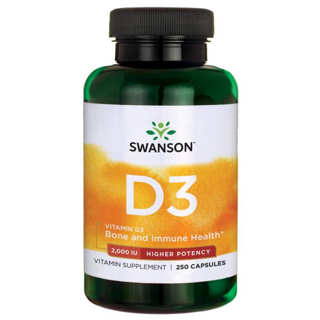 Swanson Witamina D3 2000 IU 50mcg - (250 kap)